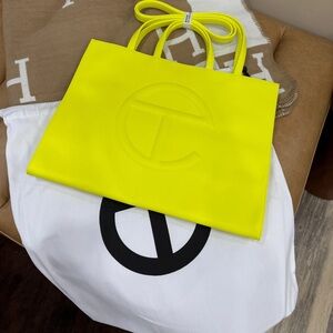 Telfar Yellow Tote Bag Vibrant Structured Design